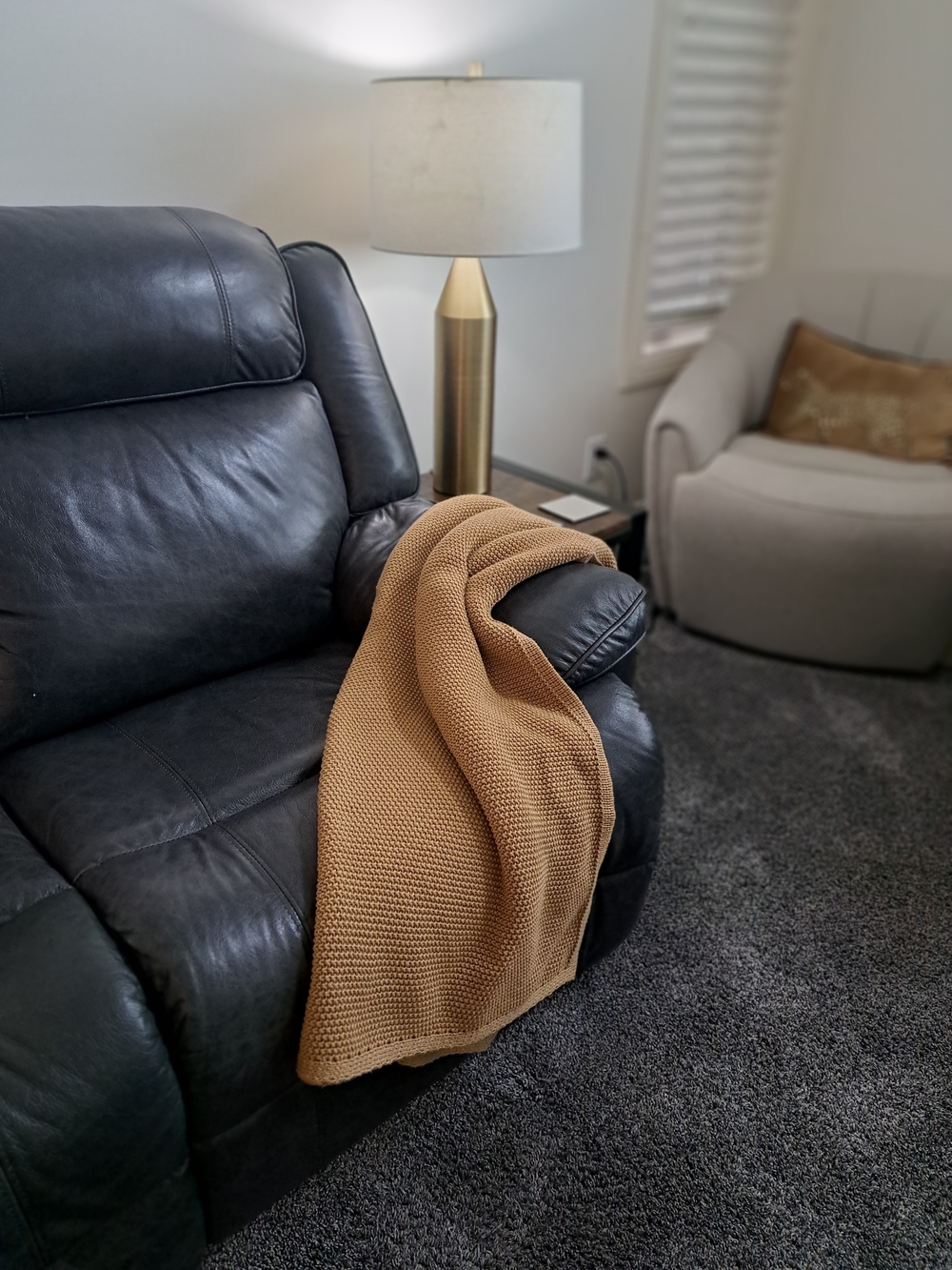 Cozy Knit Throw Blanket in Camel - Home Accents